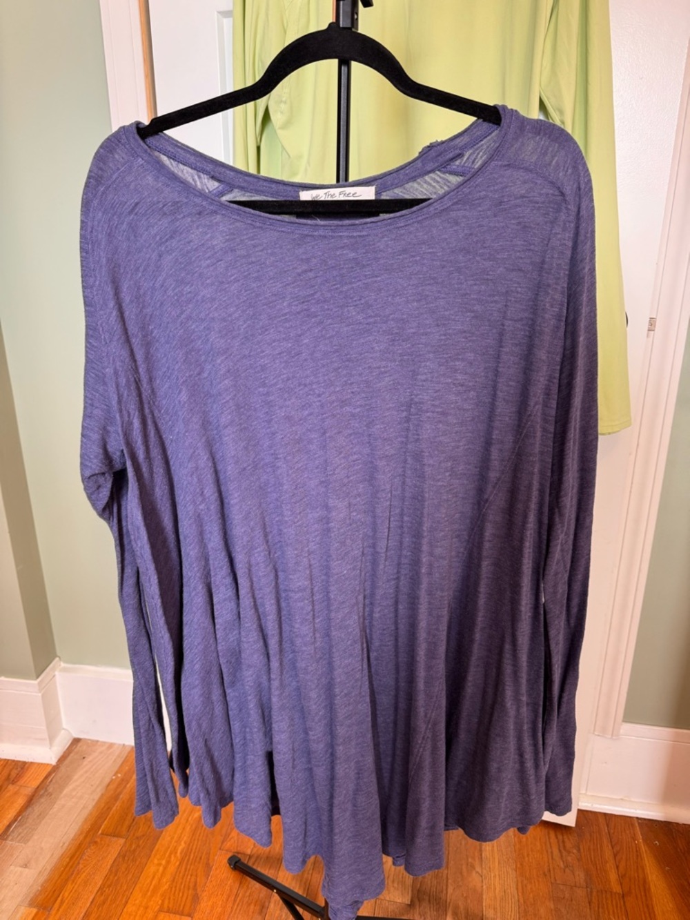 We The Free Long Sleeve Scoop Neck Top — Indigo